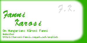 fanni karosi business card