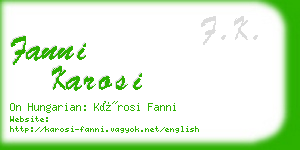 fanni karosi business card